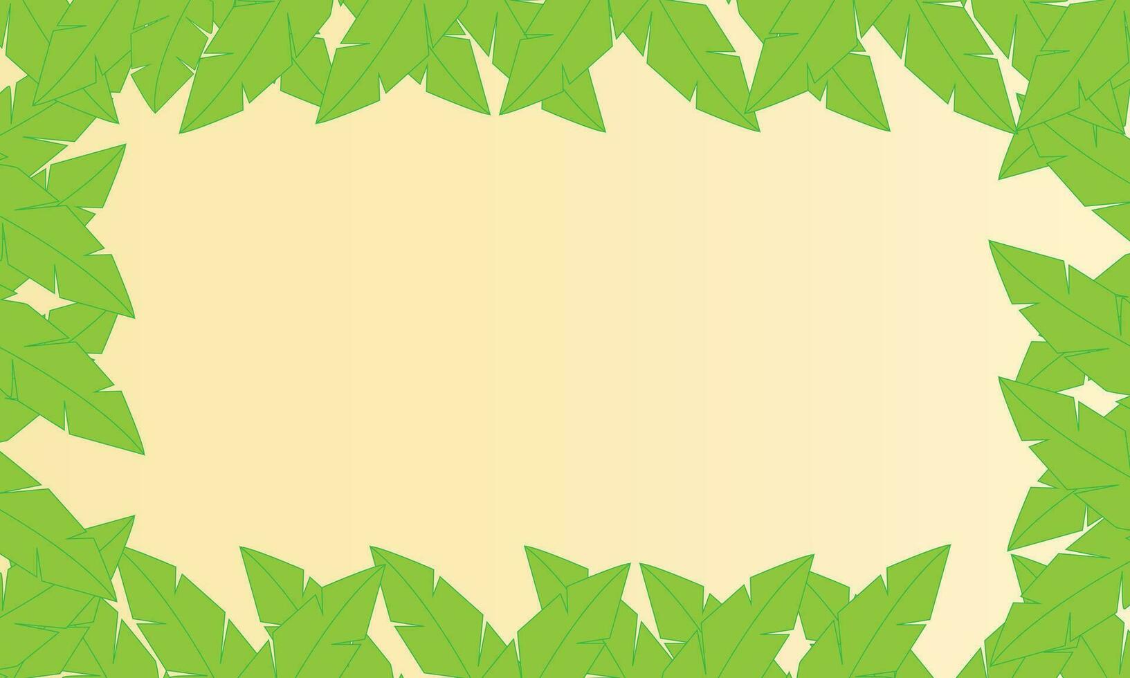 Frame of green leaves and green natural abstract background vector