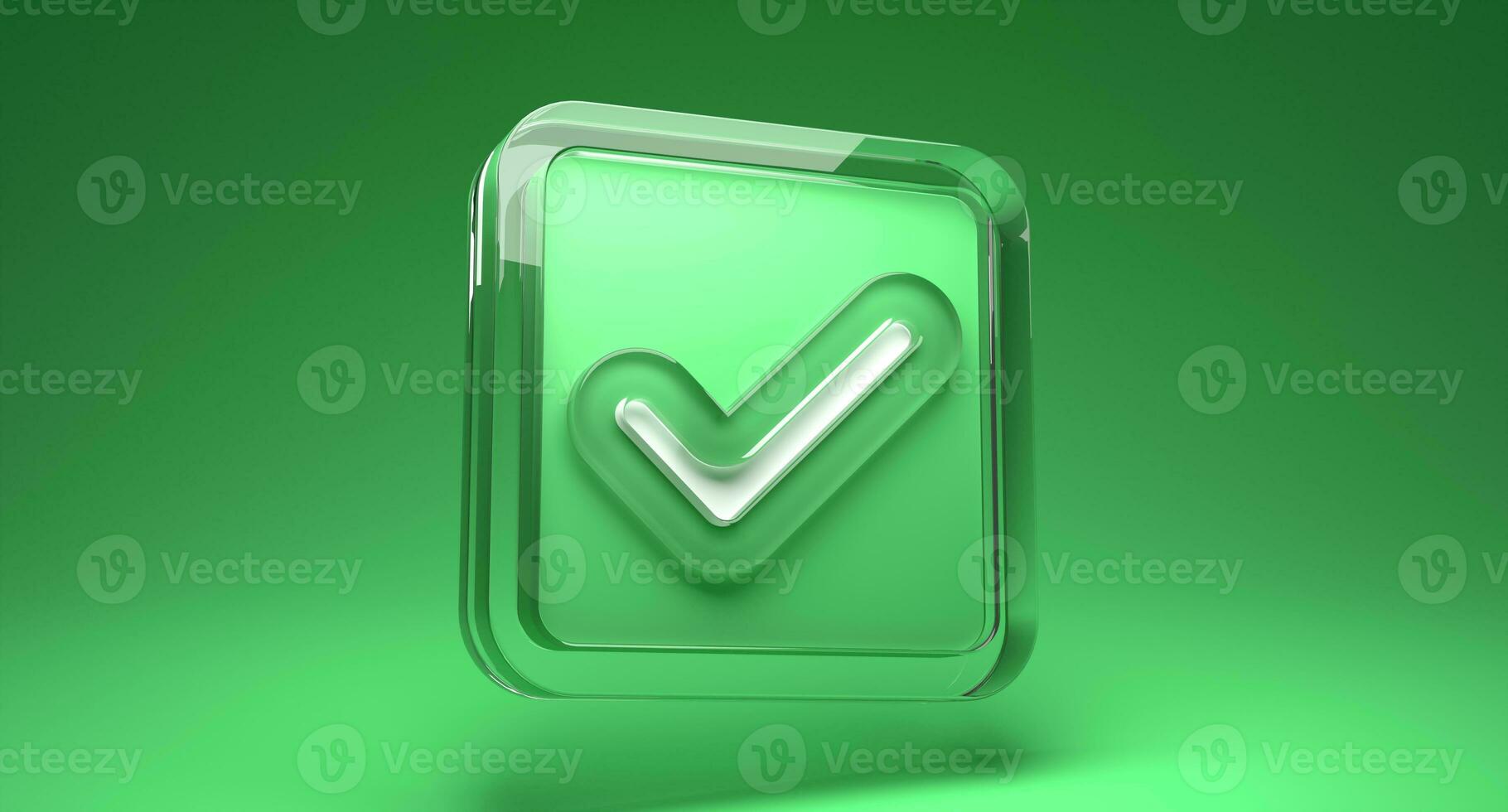 3d render of check mark. Like or correct symbol. 3d verification icon. 3d render illustration photo