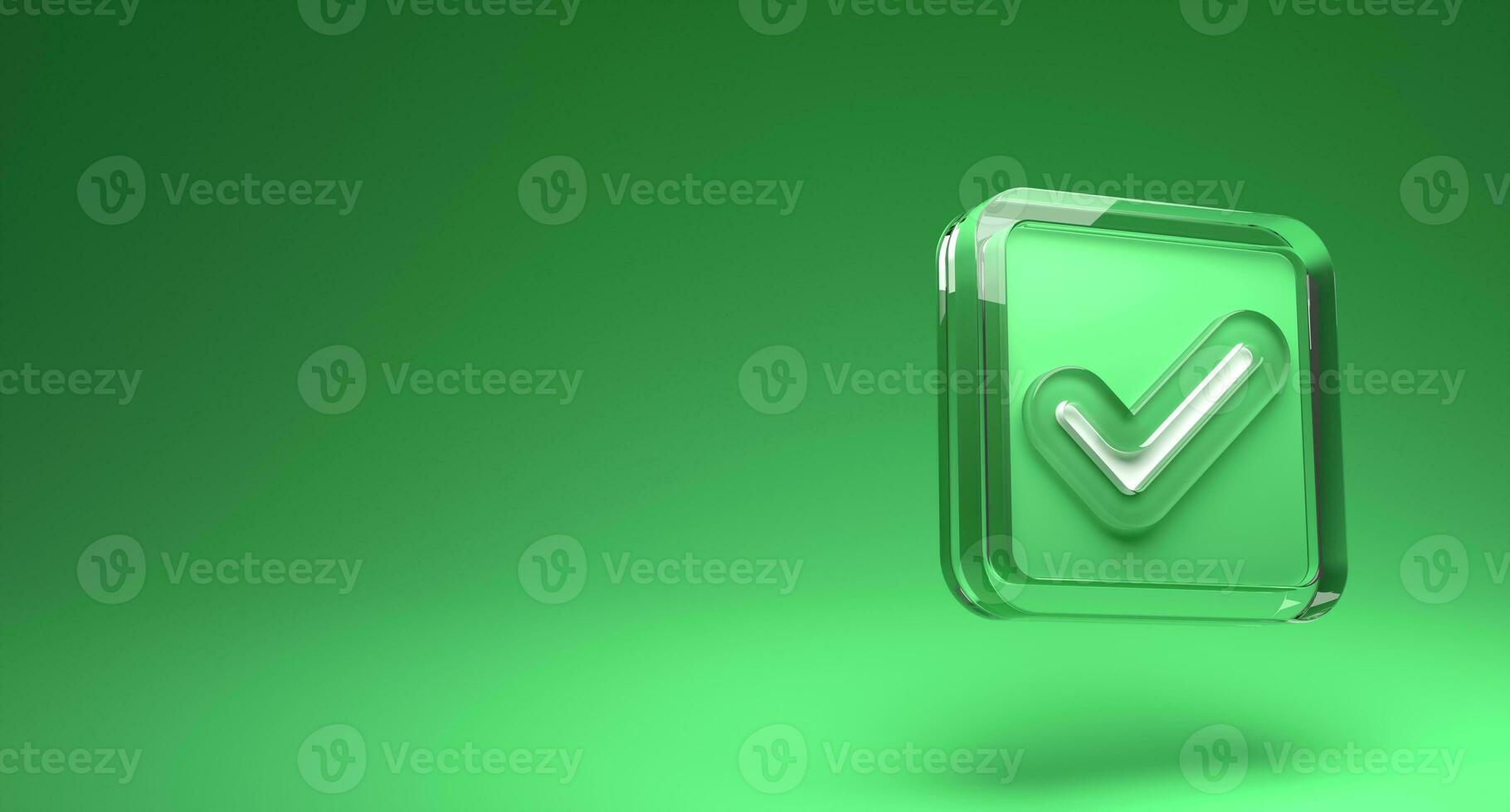 3d render of check mark. Like or correct symbol. 3d verification icon. 3d render illustration photo