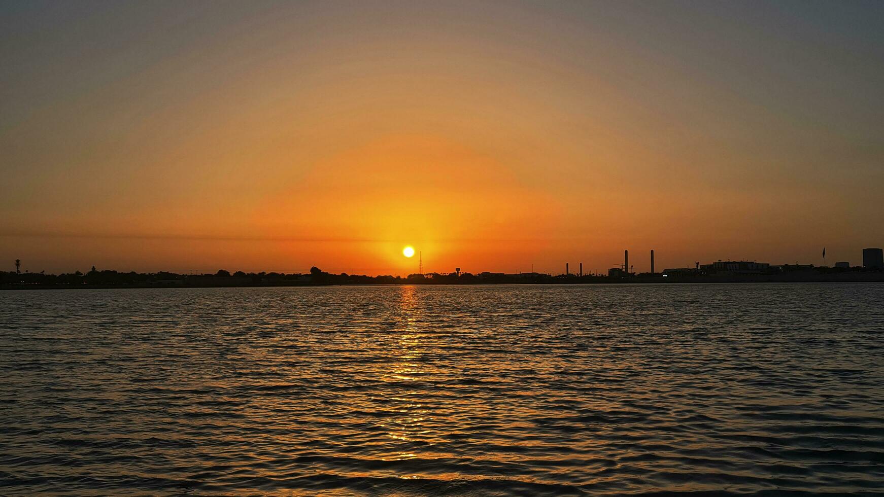 Landscape of a sunset with river background. photo