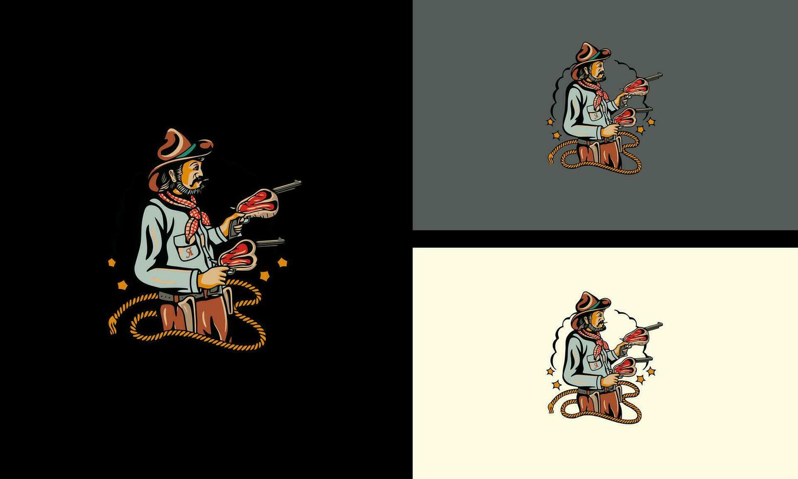 cowboy vector illustration flat design