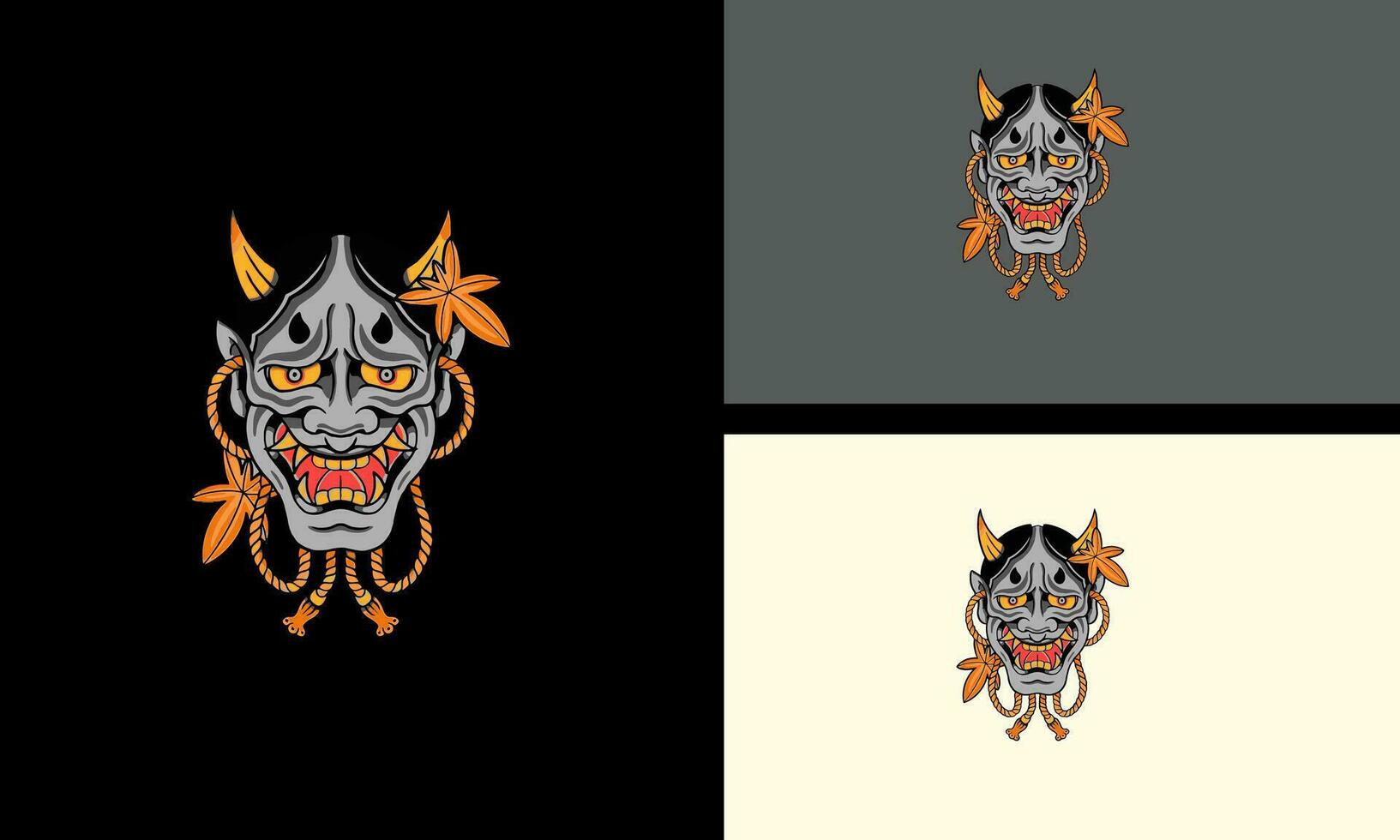 head devil with horn vector mascot design