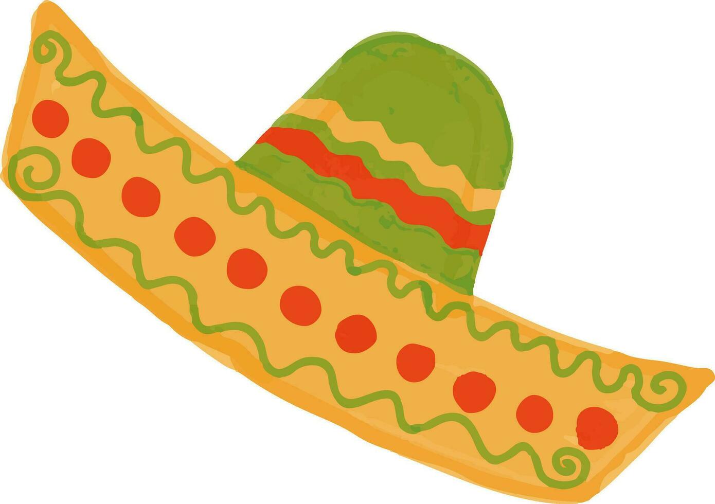 Mexican Fiesta Themed Hat Vector Illustration