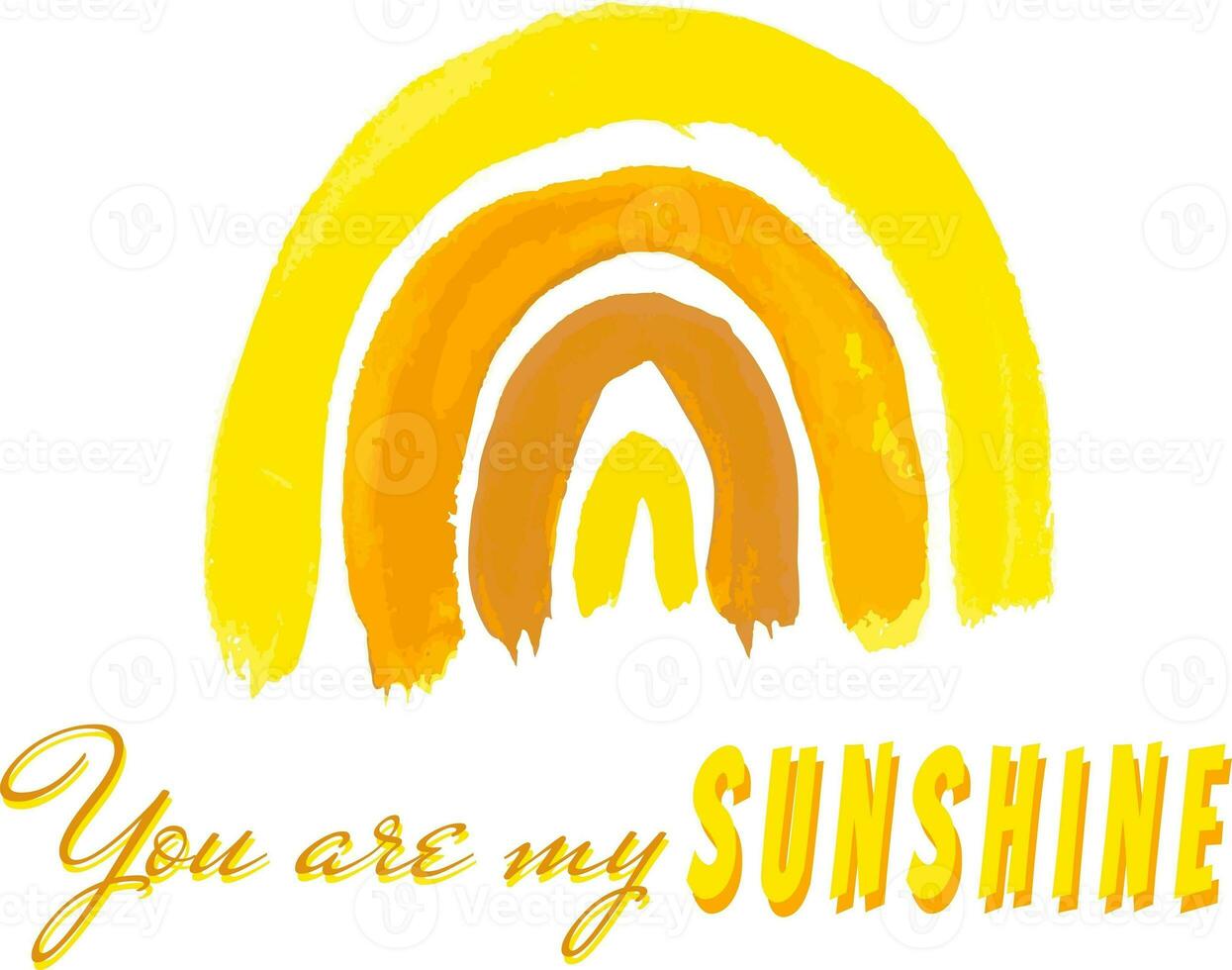 Watercolor Boho Yellow Rainbow you are my Sunshine sign for nursery and party decor photo