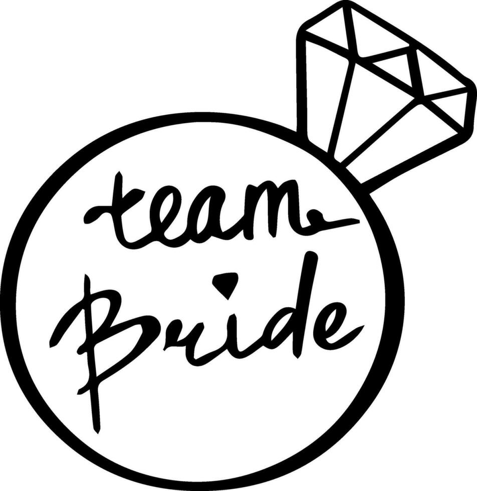 Team Bride Ring Wedding Sign vector