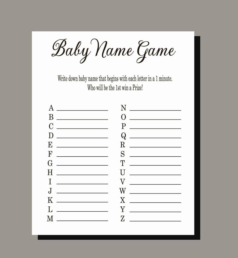 Simple Baby shower name game Vector