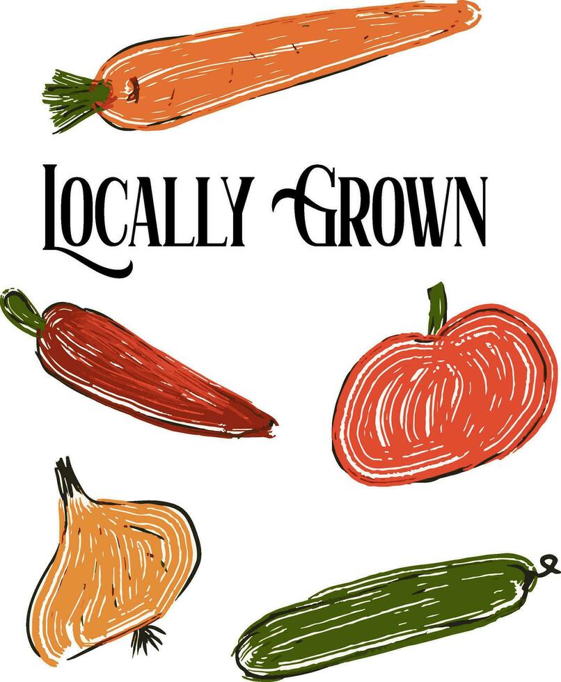 Locally Grown Farmer's Market Themed Baby Shower Background Template for invitation, thank you card, games and all you need to decor party, nersery room vector