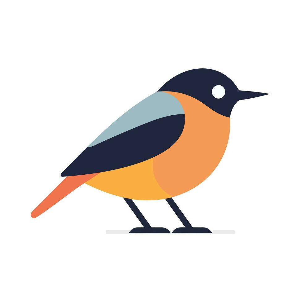 Cute simple bird flat vector