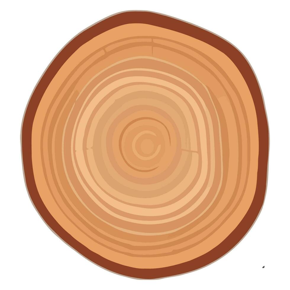 Tree trunk wood ring. Tree trunk cross section. wood slice cut isolated on white background. vector