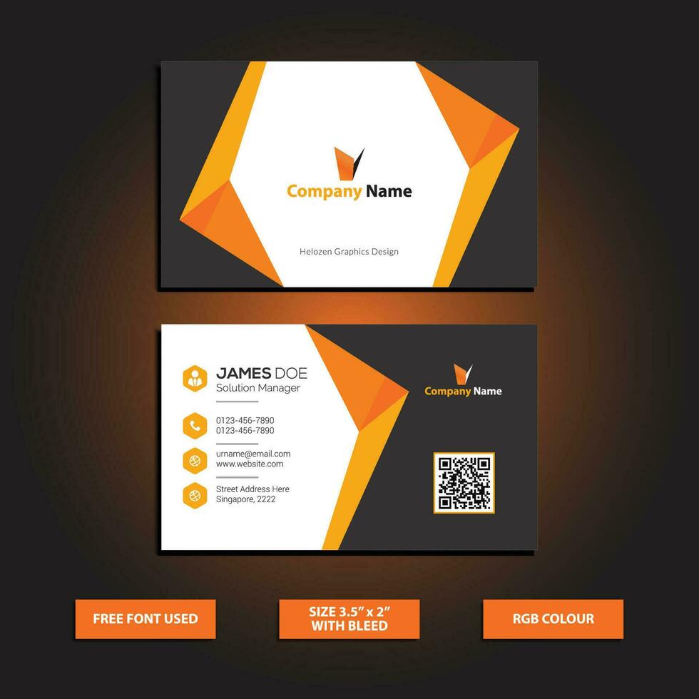Business Card Design Template - Print Ready File. Elegant Business Card. vector