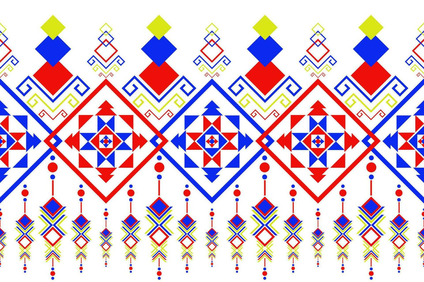 Ethnic geometric seamless pattern. Design for fabric, clothes, decorative paper, wrapping, embroidery, illustration, vector, tribal pattern vector