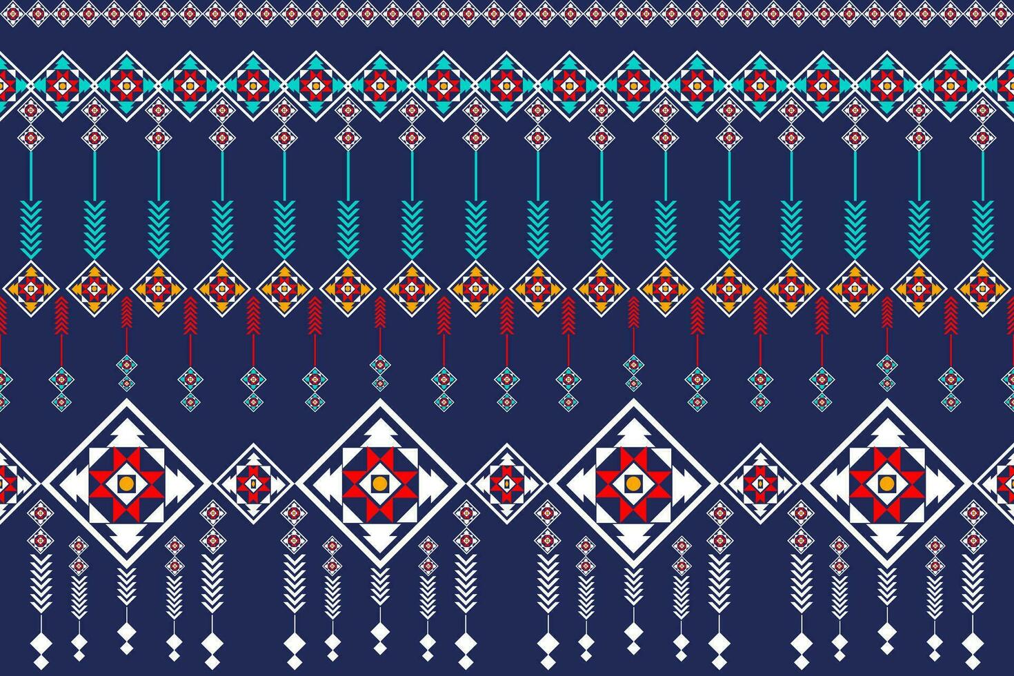 Ethnic geometric seamless pattern. Design for fabric, clothes, decorative paper, wrapping, embroidery, illustration, vector, tribal patter vector