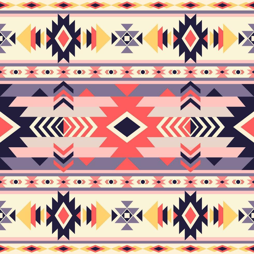 geometric ethnic pattern Can be used in fabric design for background, wallpaper, carpet, textile, clothing, wrapping, decorative paper, embroidery illustration vector. vector