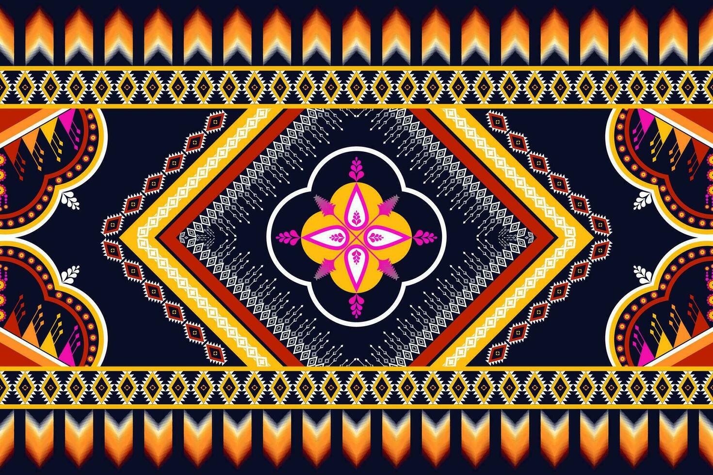 geometric ethnic pattern Can be used in fabric design for background, wallpaper, carpet, textile, clothing, wrapping, decorative paper, embroidery illustration vector. vector