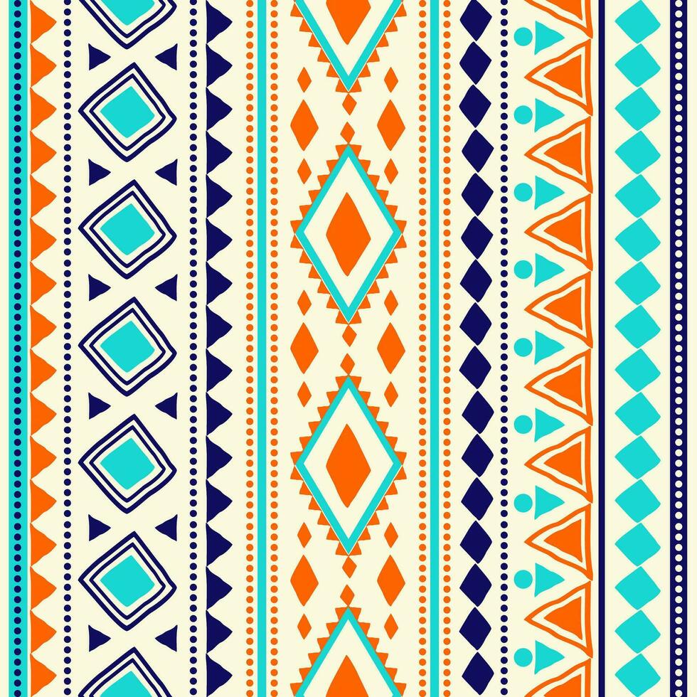 geométrico étnico modelo lata ser usado en tela diseño para fondo, fondo de pantalla, alfombra, textil, ropa, envase, decorativo papel, bordado ilustración vector. vector