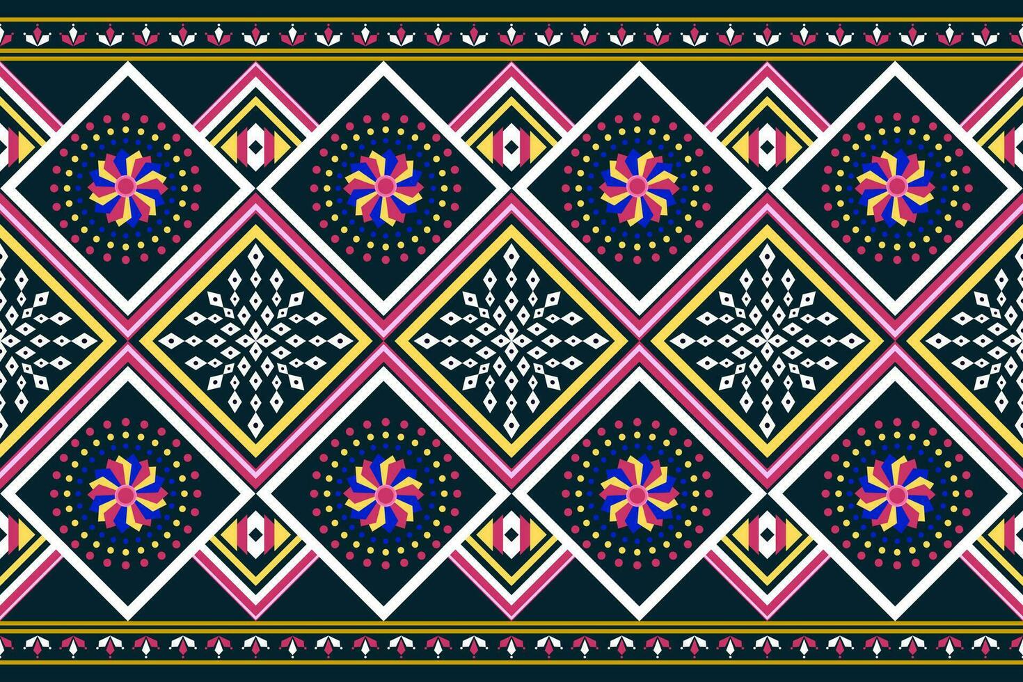 geometric ethnic pattern Can be used in fabric design for background, wallpaper, carpet, textile, clothing, wrapping, decorative paper, embroidery illustration vector. vector