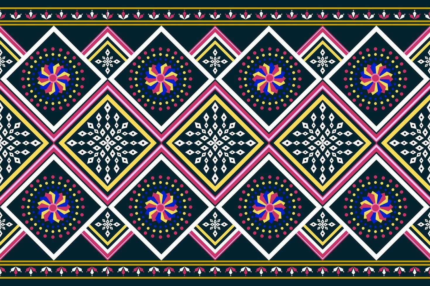 geometric ethnic pattern Can be used in fabric design for background, wallpaper, carpet, textile, clothing, wrapping, decorative paper, embroidery illustration vector. vector