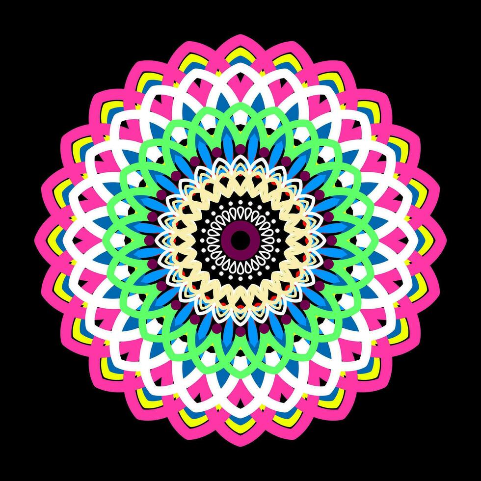 mandala con vistoso, mándala, vector mándala, floral mándala, flor mándala, diseño para colorante libro página, bordado, ilustración, vector