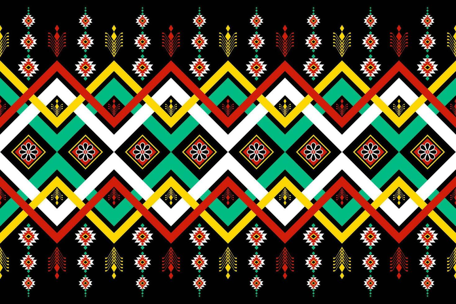 geometric ethnic pattern Can be used in fabric design for background, wallpaper, carpet, textile, clothing, wrapping, decorative paper, embroidery illustration vector. vector