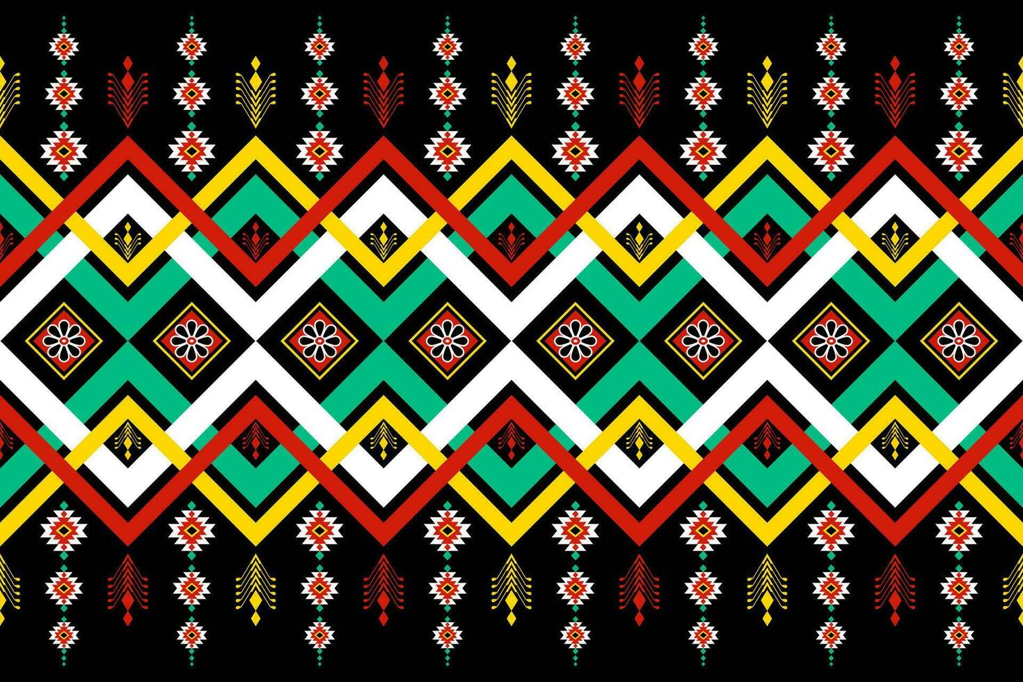 geometric ethnic pattern Can be used in fabric design for background, wallpaper, carpet, textile, clothing, wrapping, decorative paper, embroidery illustration vector. vector