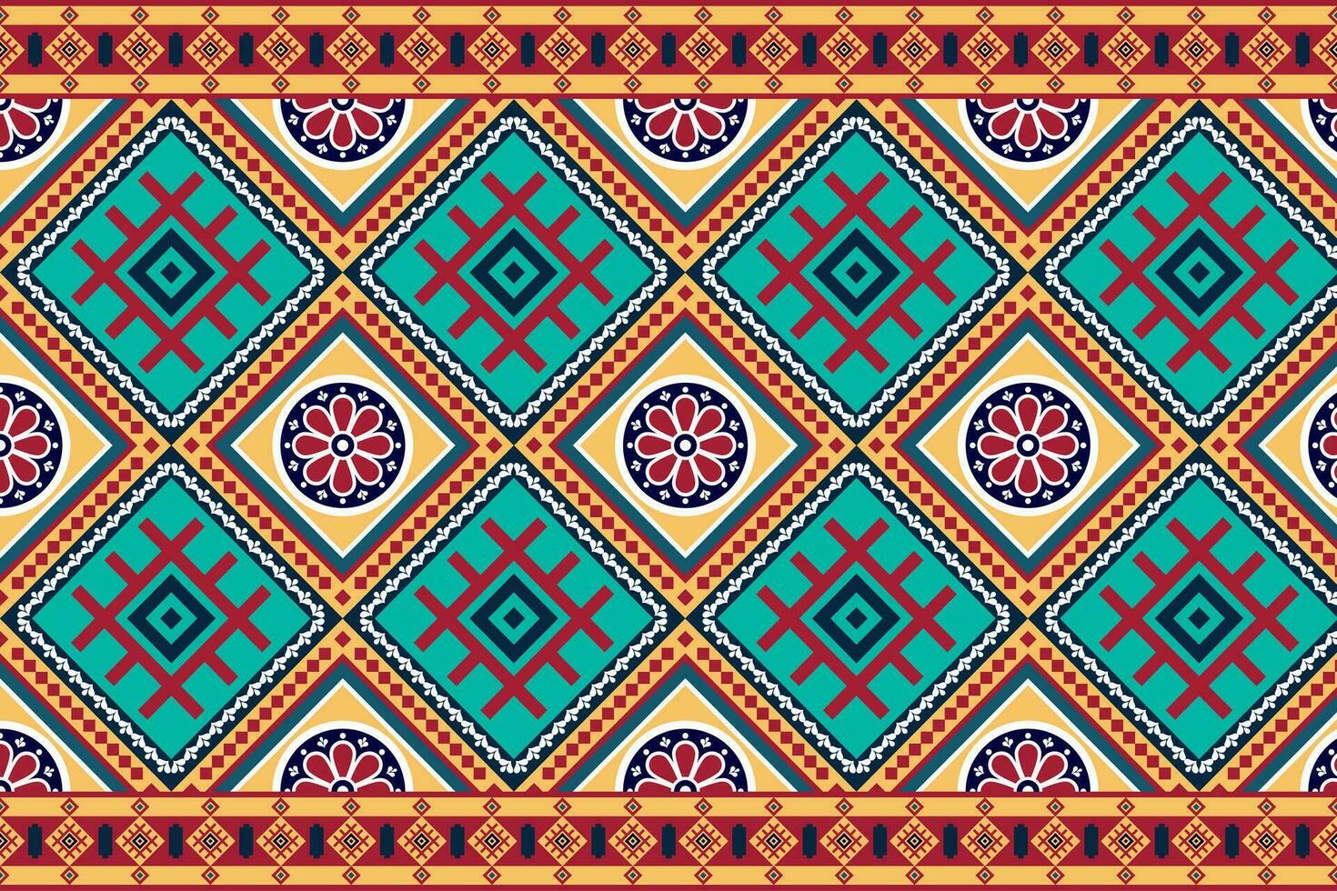 geometric ethnic pattern Can be used in fabric design for background, wallpaper, carpet, textile, clothing, wrapping, decorative paper, embroidery illustration vector. vector