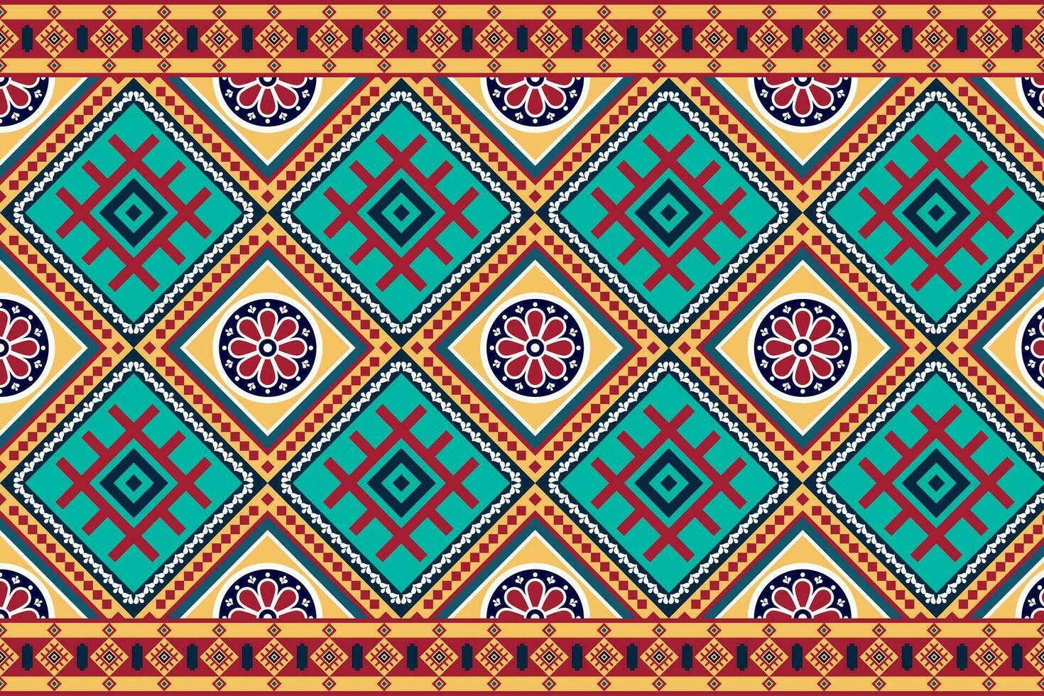 geometric ethnic pattern Can be used in fabric design for background, wallpaper, carpet, textile, clothing, wrapping, decorative paper, embroidery illustration vector. vector