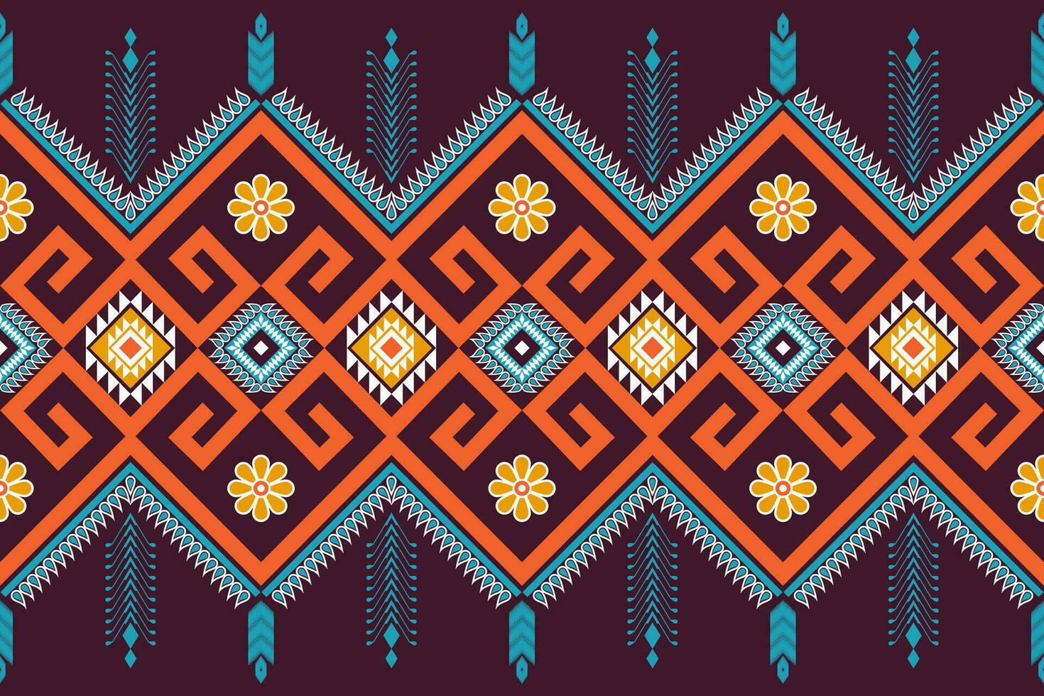 geometric ethnic pattern Can be used in fabric design for background, wallpaper, carpet, textile, clothing, wrapping, decorative paper, embroidery illustration vector. vector