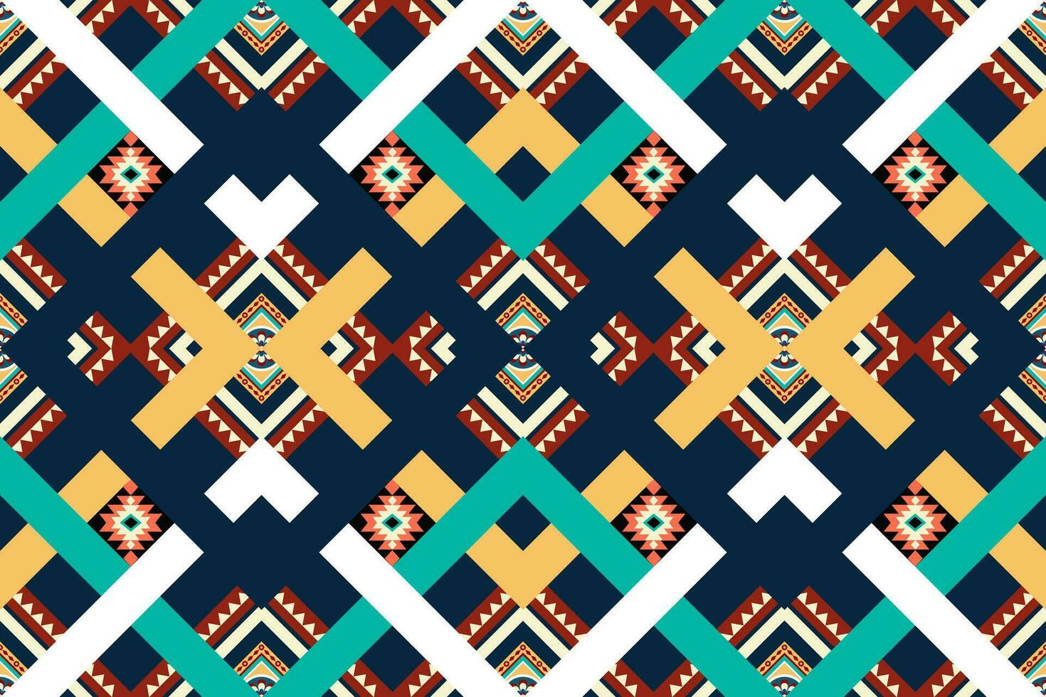 geometric ethnic pattern Can be used in fabric design for background, wallpaper, carpet, textile, clothing, wrapping, decorative paper, embroidery illustration vector. vector