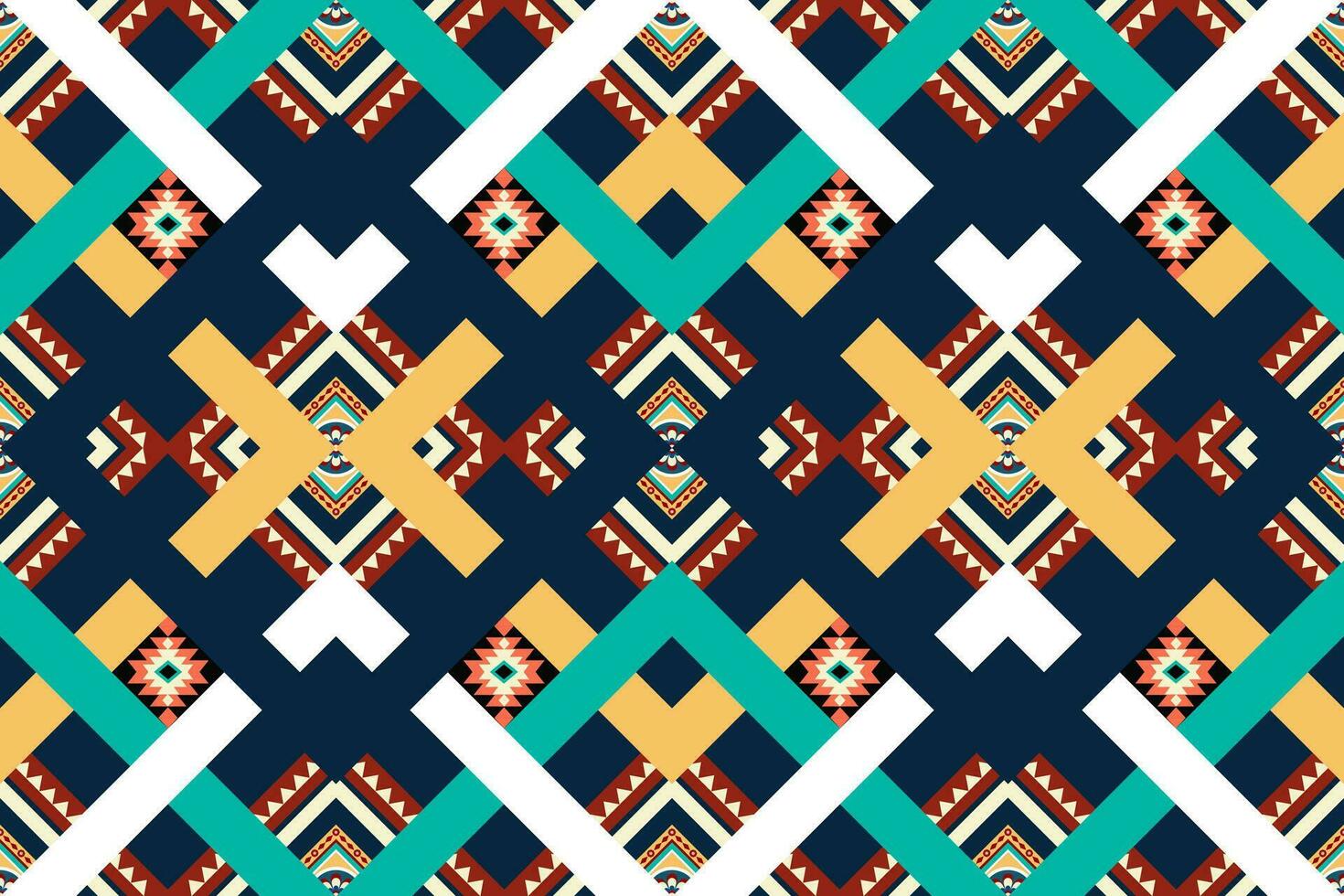 geometric ethnic pattern Can be used in fabric design for background, wallpaper, carpet, textile, clothing, wrapping, decorative paper, embroidery illustration vector. vector