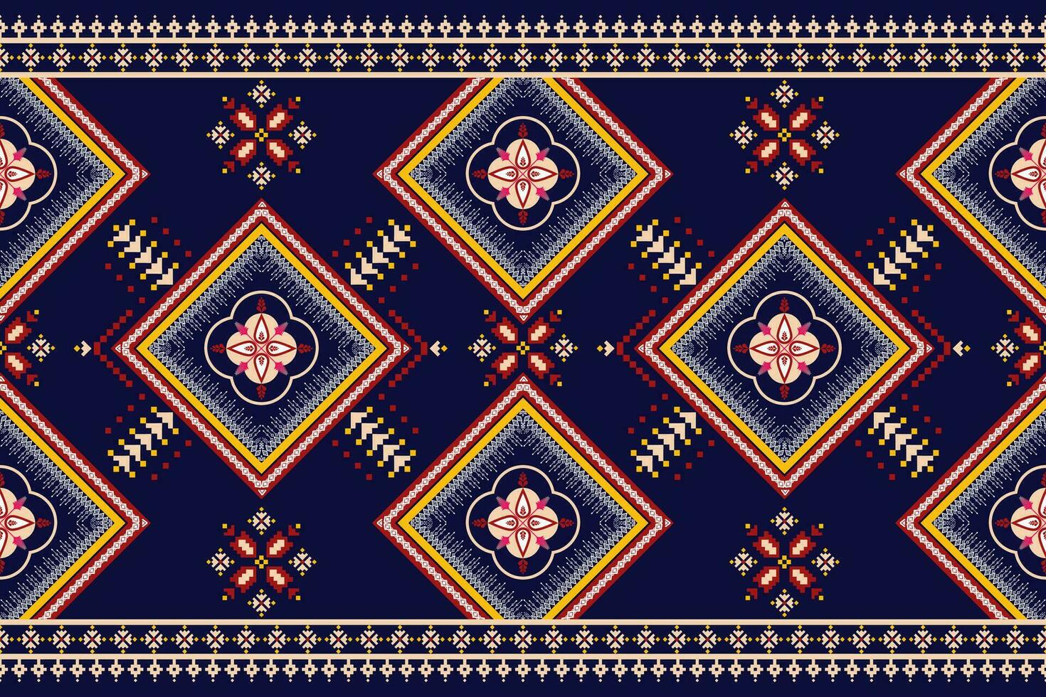 geometric ethnic pattern Can be used in fabric design for background, wallpaper, carpet, textile, clothing, wrapping, decorative paper, embroidery illustration vector. vector