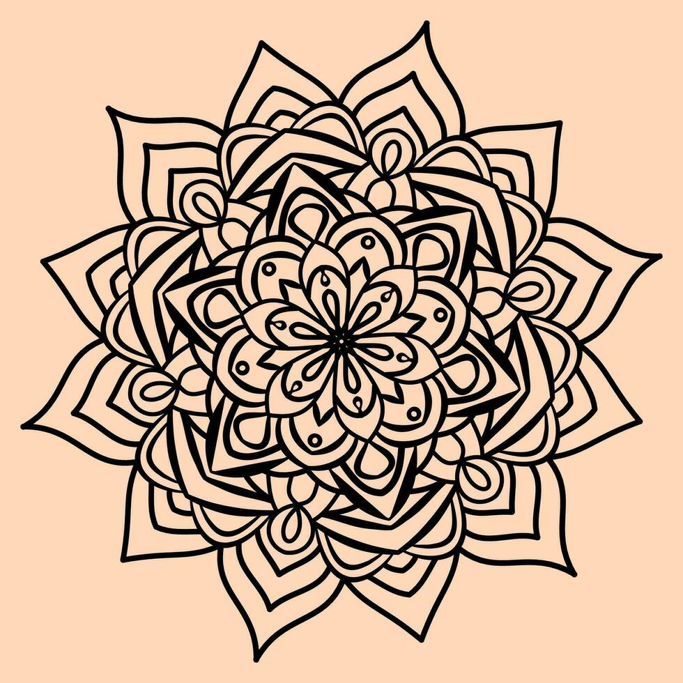 Hand Draw mandala pattern shapes  Design for coloring book, card, lace pattern, tattoo vector