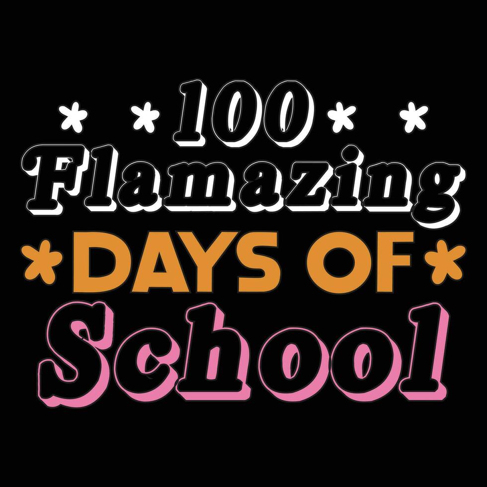 100 days of school t-shirt design vector