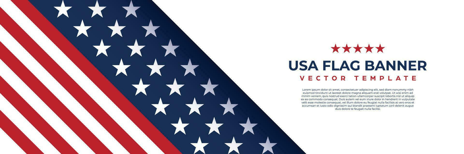 America banner design vector, USA flag background template for celebrate national day, 4th of july, memorial day event vector