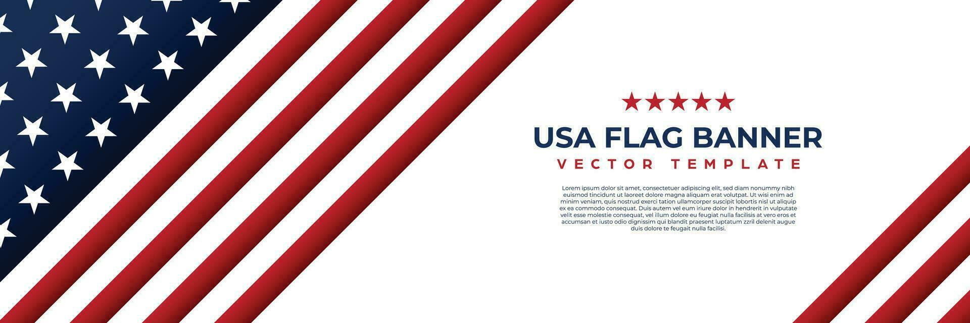 America banner design vector, USA flag background template for celebrate national day, 4th of july, memorial day event vector