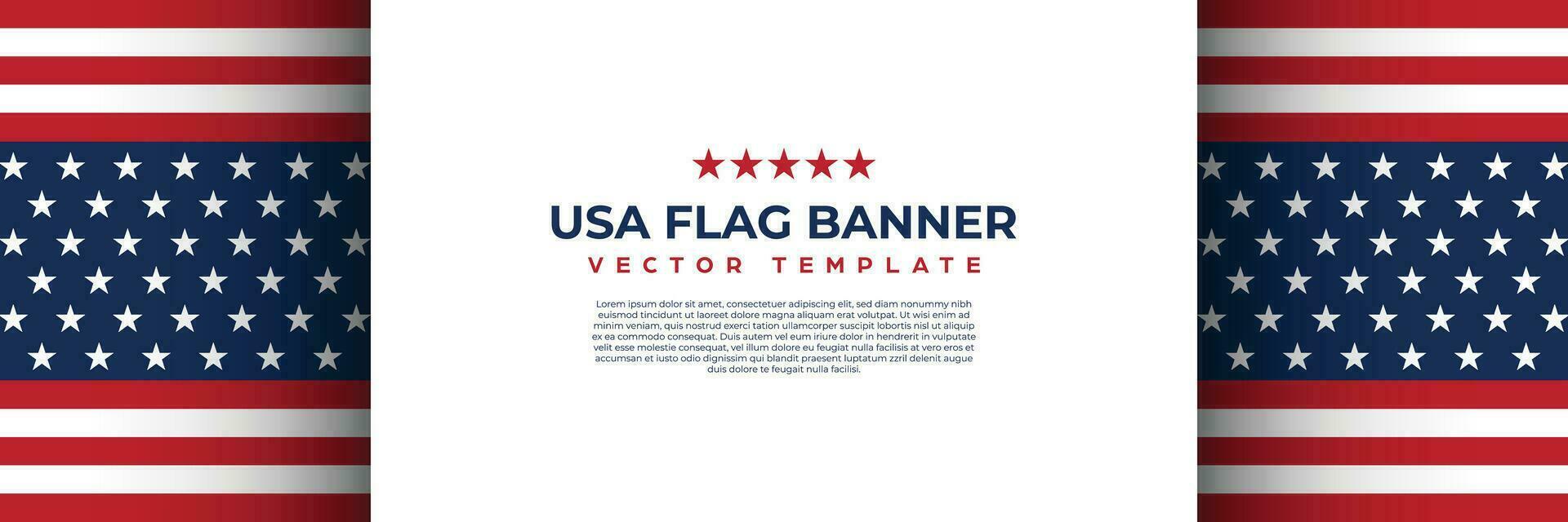 America banner design vector, USA flag background template for celebrate national day, 4th of july, memorial day event vector