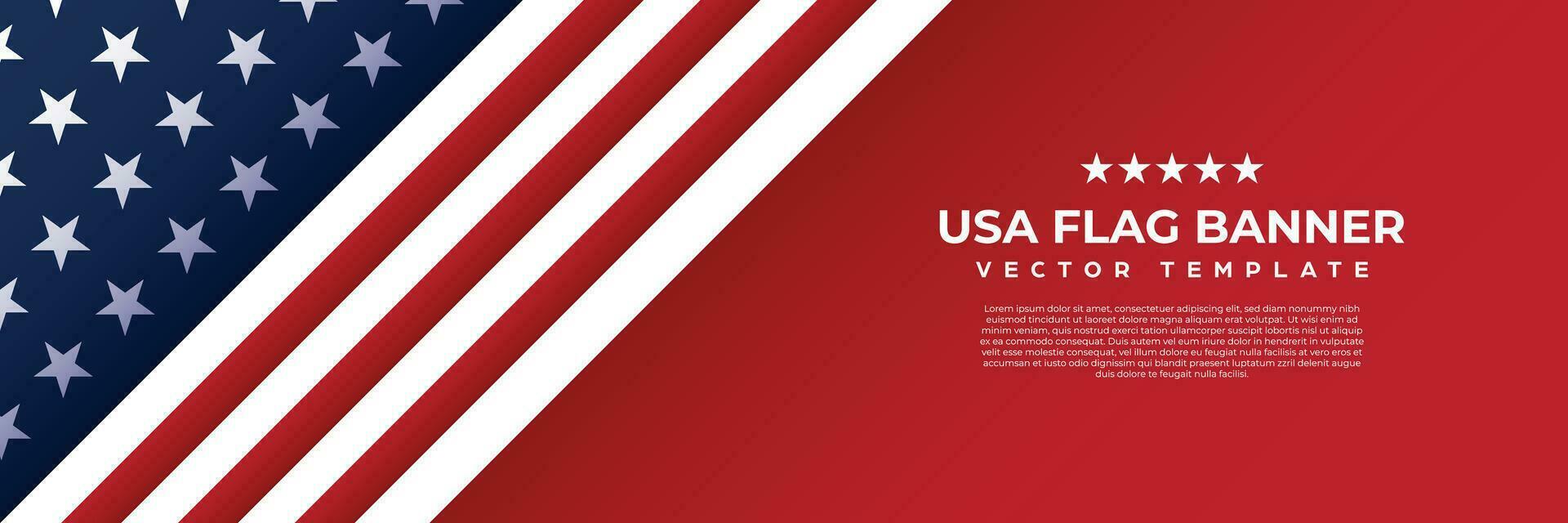 America banner design vector, USA flag background template for celebrate national day, 4th of july, memorial day event vector