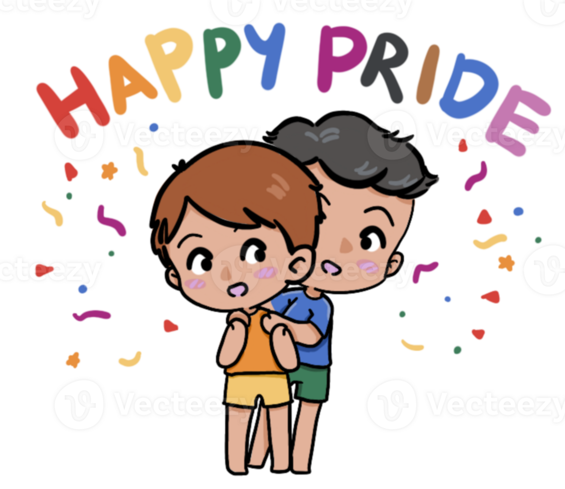 HAPPY PRIDE MONTH element and stickers. Love always in. Be you and love who you are. beacuse love is all around and love has no gender png