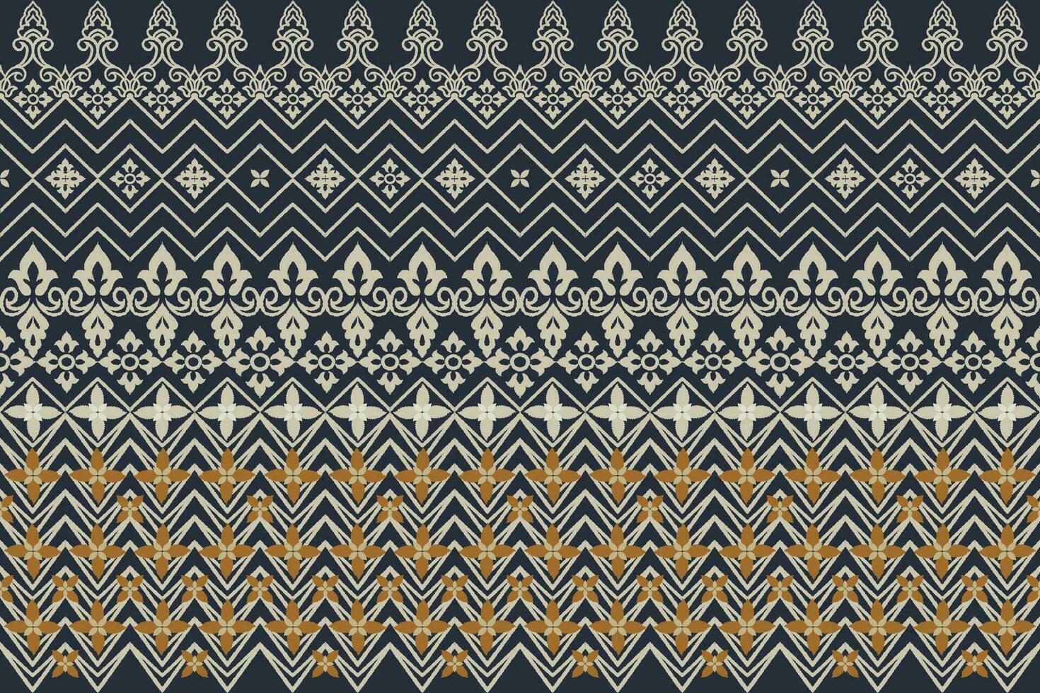 African Ikat floral paisley embroidery on white background.geometric ethnic oriental pattern traditional.Aztec style abstract vector illustration.design for texture,fabric,clothing,wrapping,carpet.