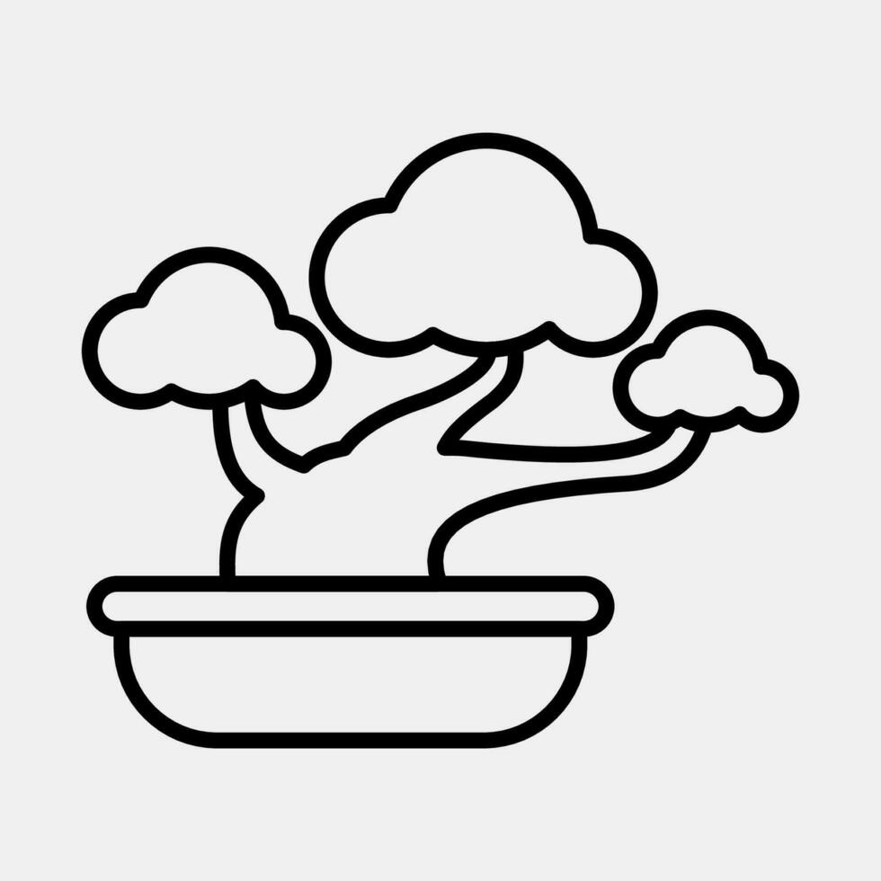 Icon bonsai. Japan elements. Icons in line style. Good for prints, posters, logo, advertisement, infographics, etc. vector