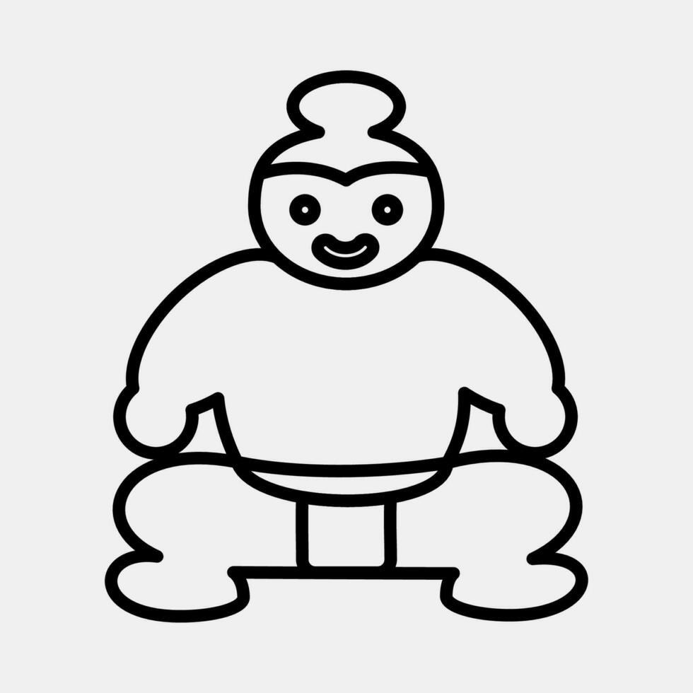 Icon sumo. Japan elements. Icons in line style. Good for prints, posters, logo, advertisement, infographics, etc. vector