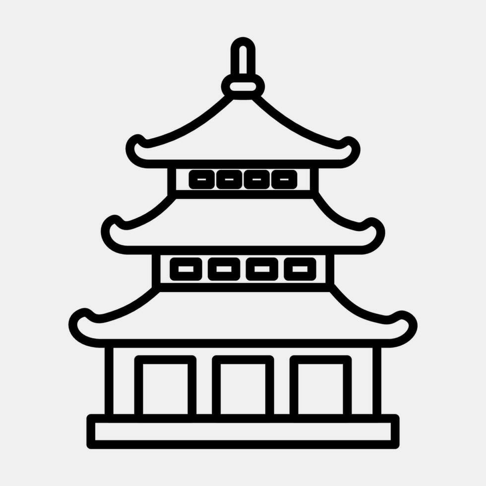 Icon pagoda. Japan elements. Icons in line style. Good for prints, posters, logo, advertisement, infographics, etc. vector