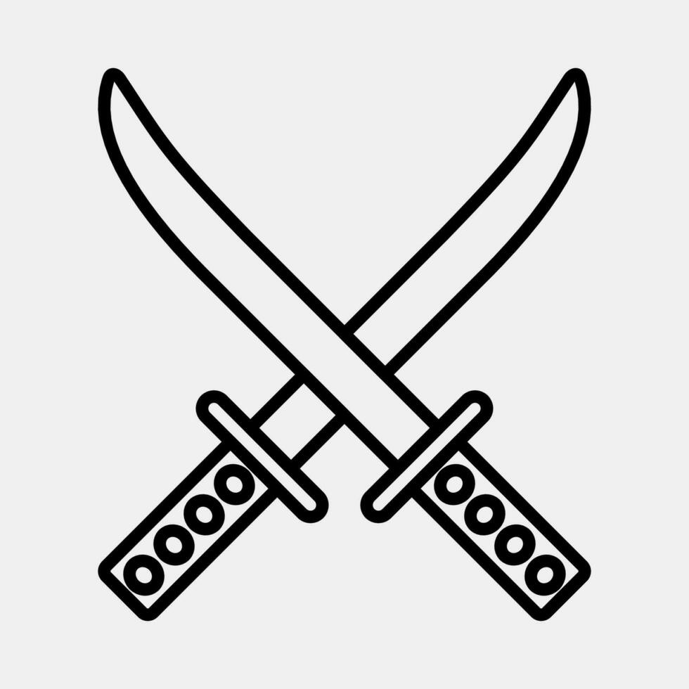 Icon katana sword. Japan elements. Icons in line style. Good for prints, posters, logo, advertisement, infographics, etc. vector