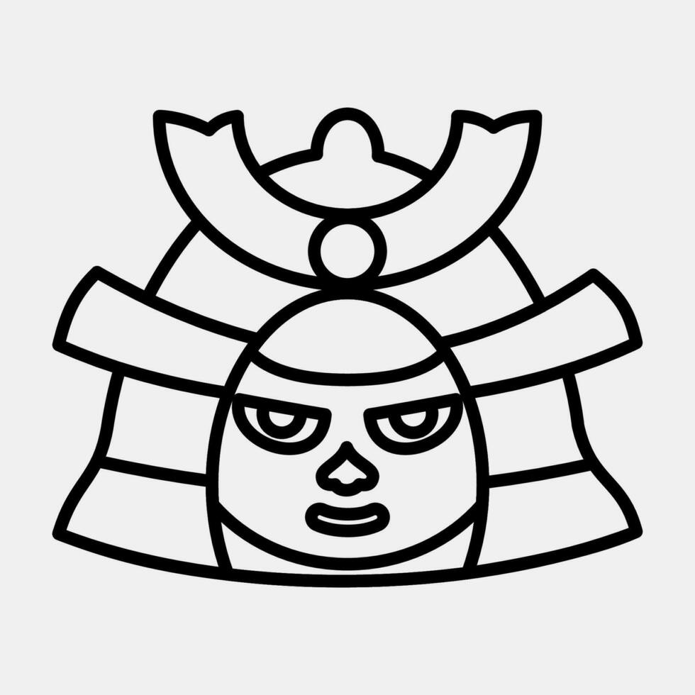 icono samurai. Japón elementos. íconos en línea estilo. bueno para huellas dactilares, carteles, logo, anuncio publicitario, infografía, etc. vector