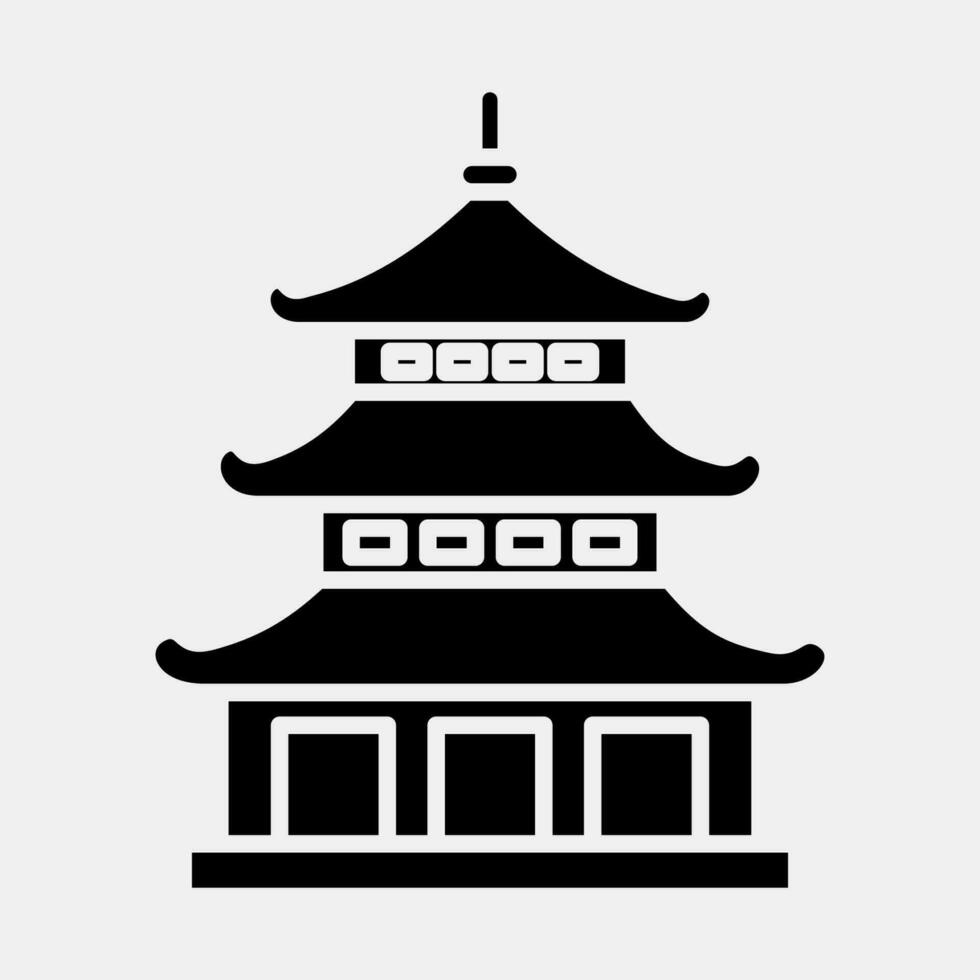 icono pagoda. Japón elementos. íconos en glifo estilo. bueno para huellas dactilares, carteles, logo, anuncio publicitario, infografía, etc. vector