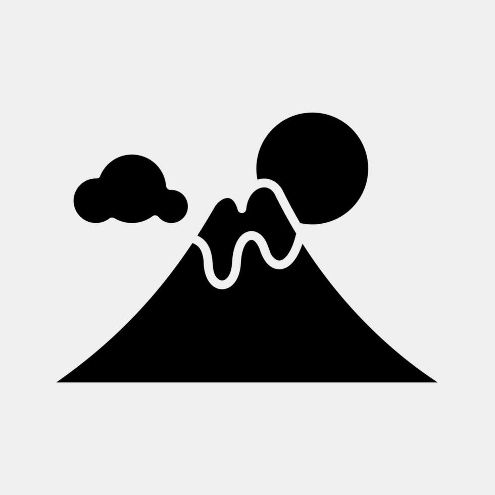 Icon fuji mountain. Japan elements. Icons in glyph style. Good for prints, posters, logo, advertisement, infographics, etc. vector