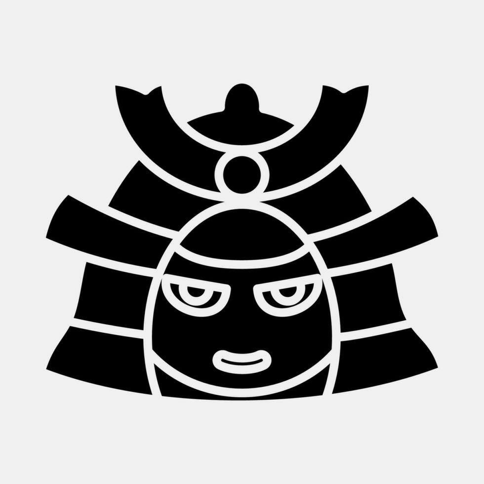 icono samurai. Japón elementos. íconos en glifo estilo. bueno para huellas dactilares, carteles, logo, anuncio publicitario, infografía, etc. vector