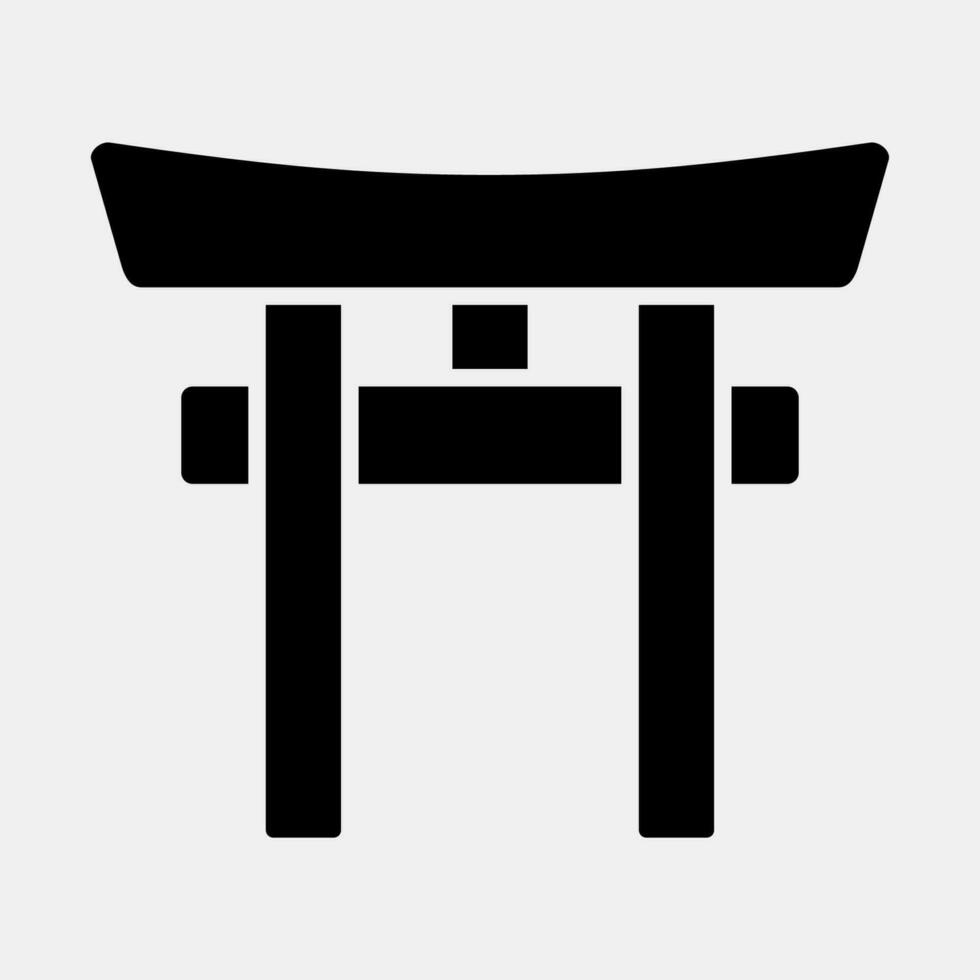 icono torii puerta. Japón elementos. íconos en glifo estilo. bueno para huellas dactilares, carteles, logo, anuncio publicitario, infografía, etc. vector