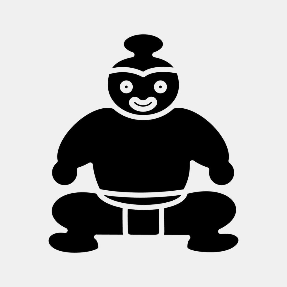 icono sumo. Japón elementos. íconos en glifo estilo. bueno para huellas dactilares, carteles, logo, anuncio publicitario, infografía, etc. vector