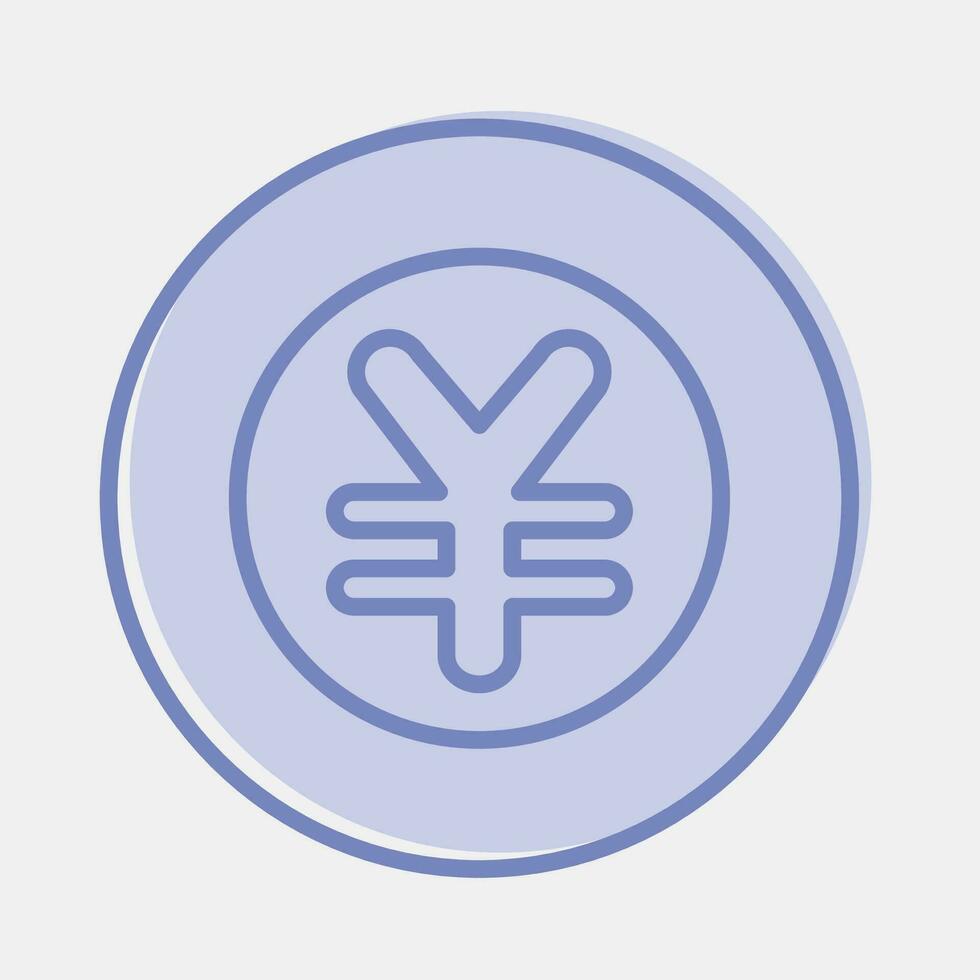 Icon japan yen currency. Japan elements. Icons in two tone style. Good for prints, posters, logo, advertisement, infographics, etc. vector