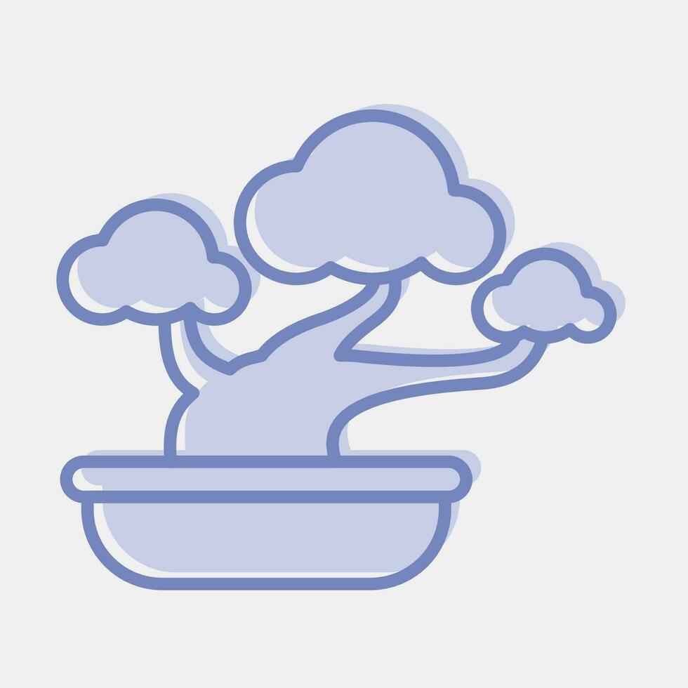 Icon bonsai. Japan elements. Icons in two tone style. Good for prints, posters, logo, advertisement, infographics, etc. vector